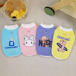 Hondenkleding Cartoon Beer Schattig ondershirt Lente en zomer Tweebenige kleding Teddy Pullover Comfortabele ademende huisdierenkleding