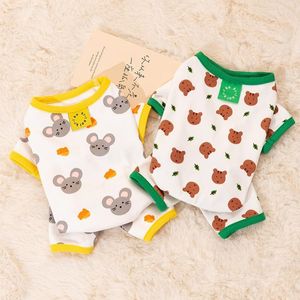 Chien vêtements dessin animé ours souris vêtements pour animaux de compagnie Kawaii combinaisons pour chiens vêtements petit mignon épissage printemps été garçon fille produits