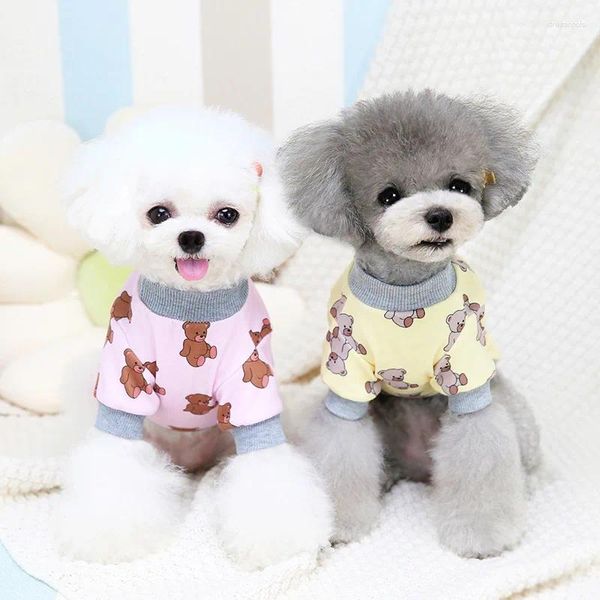 Vêtements de chien de dessin animé ours Costume d'animal de compagnie printemps et automne Style chiot gilet deux pieds vêtements fournitures S-XXL Teddy pull