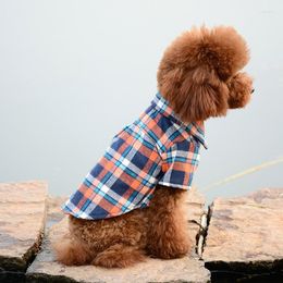 Ropa para perros, Ropa de dibujos animados, Ropa a cuadros para perros, camisas, trajes para súper mascotas, estampado pequeño bonito de primavera y verano, Ropa colorida para niñas