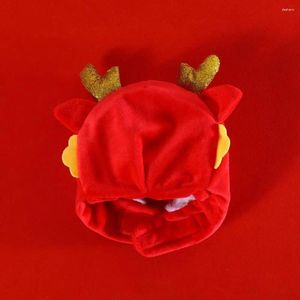Hondenkleding Cartoon Dragon Pet Hat Chinees voor jaar Cosplay pluche 3D Horns Borduurwerk hoofddeksel Cat PO Prop