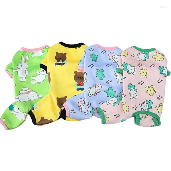 Ropa para perros Pijamas de dibujos animados Ropa para gatos Ropa con capucha Camisa Mono Pijamas Invierno Rosa Azul Amarillo Ropa verde Traje PJS XXL