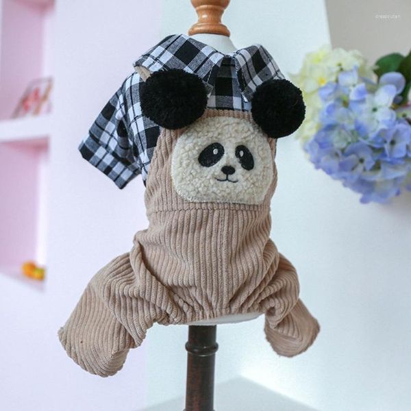 Chien vêtements dessin animé Panda forme combinaison ensemble printemps été mariage mignon mince petit joli Style livraison directe