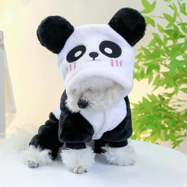 Ropa para perros Chaqueta para mascotas de dibujos animados Forma de panda de moda Abrigo con capucha Ropa de invierno cálida para perros pequeños a medianos Ropa