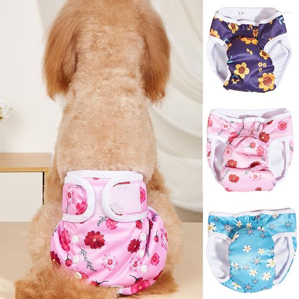 Ropa para perros Dibujos animados Pantalón fisiológico Pañales lavables Pañal Wrap Ropa interior Cachorro Pantalones cortos para perros pequeños Gatos Bragas limpias