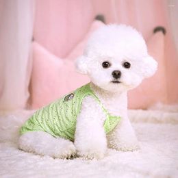 Vêtements de chien imprimé de bande dessinée gilet respirant polyester doux chiot vêtements d'été maille deux pattes chat t-shirt printemps