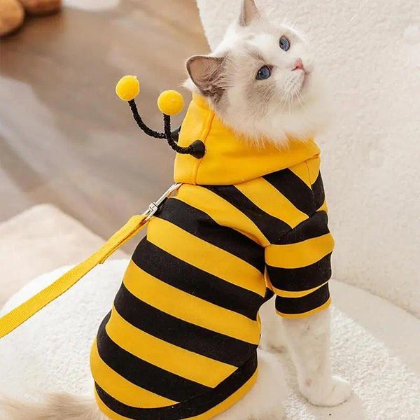 Ropa para perros Dibujos animados Perros pequeños Ropa Abejas Cosplay Disfraz Otoño Invierno Ropa para mascotas Lindo Cachorro Suéter Gatos Sudadera con capucha para Navidad