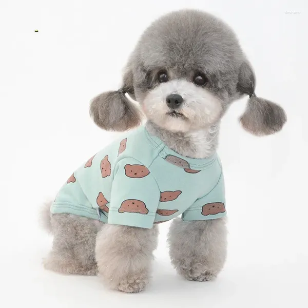 Ropa para perros Camiseta de dibujos animados Primavera Ropa de verano Camiseta Pijamas Traje de cachorro Yorkshire Shih Tzu Pomeranian Poodle Ropa para mascotas