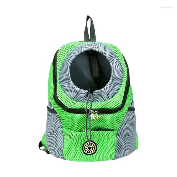 Ropa para perros Mochila para gatos Cachorro Portador de mascotas Bolsa frontal con diseño de cabeza transpirable y hombro acolchado de malla doble para uso al aire libre