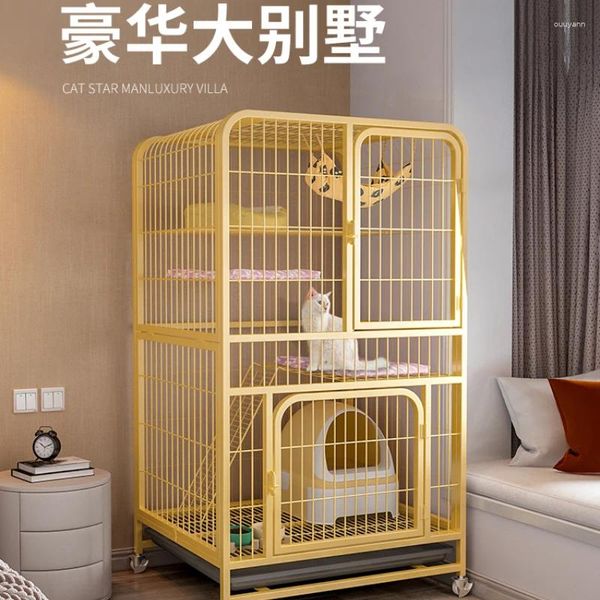 Vêtements de chien Cage de chat Maison Nid d'intérieur Bac à litière Chanfrein intégré exclusif pour chats Chatterie Maison Petit Appartement