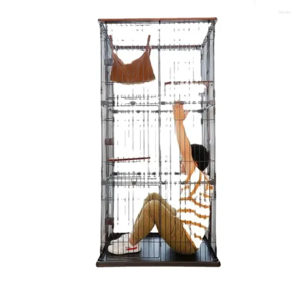 Vêtements pour chiens cage de chat villa bois massif domestique animal de compagnie de la chatte surdimension