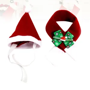 Hondenkleding kat Kerstmis Santa hoed sjaal stropdas kraag rendier gewei met oren dragen kerstkostuumaccessoire voor kittenpuppy