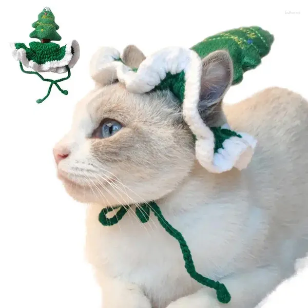 Appareils pour chiens chat Christmas Hat à arbre réglable Accessoires de fête en tricot doux