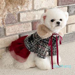 Hondenkleding Katkleding Winter Kleine jas jas Pet outfit rok voor poedel Yorkie Chihuahua Pomeranian Bichon Clothing XS