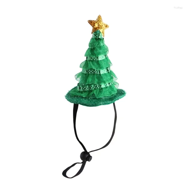 Vêtements pour chiens et chats, décoration pour animaux de compagnie, chapeau d'arbre de noël, couvre-chef, joli chaton d'hiver