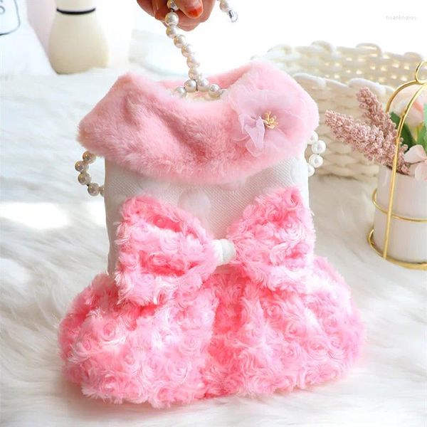 Ropa para perros Vestido de gato Vestidos de invierno para mascotas Ropa linda para niña Disfraz de princesa Yorkshire Terrier Pomeranian Poodle Ropa