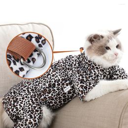 Hondenkleding Kat Luipaardprint Jas Kleding Kittens Katoenen shirt in huisdier Schattige pyjama voor uitloper