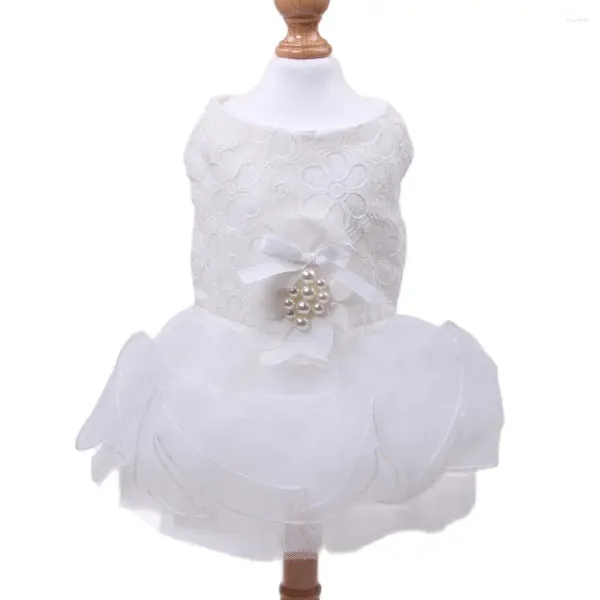 Vêtements de chien chat princesse robe de mariée tutu fleurs en dentelle conception de animaux de compagnie Pippy Party 3 couleurs 4 tailles