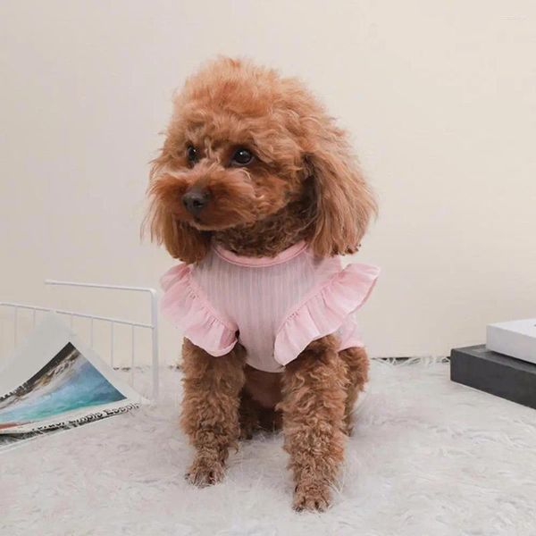 Ropa para perros Gato Jersey Bastante fácil de usar Cuello redondo Pet Bowknot Ropa de verano Ropa diaria Camiseta Chaleco