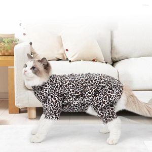 Chien vêtements chat récupération costume imprimé léopard vêtements de soins pour animaux chaton sevrage haute élastique après vêtements