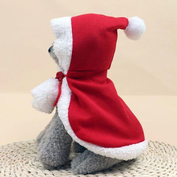 Vêtements de chien chat santa chapeau cape animal de compagnie cosplay costume de Noël chaton chiot rouges caps vêtements fête manchette habille des vêtements de Noël