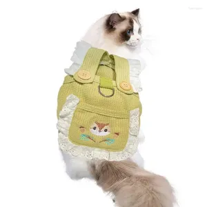 Vêtements de chien Chemises de chat pour chats Petite fille Robe Fruit Squirrel Motif Jupe Pet Chemise Mignon Sundress Imprimé Princesse Vêtements