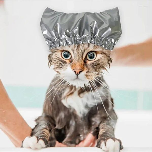 Appareil chien Cat Catchon de douche imperméable pour animaux de compagnie universel pour salle de bain confortable chapeaux réglables fournit des roses S / L