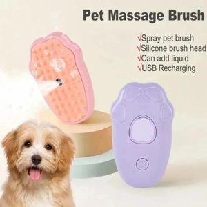 Vêtements pour chiens Chat Brosse à vapeur Peigne de beauté pour animaux de compagnie Toilettage Massage Électrique Spray Chiens Fournitures Steamy Accessoires d'épilation