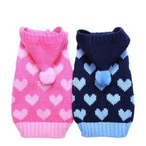 Hond Kleding Kat Trui Hoodie Harten Patronen Jumper Huisdier Puppy Jasje Warme Kleding Voor Chihuahua Yorkie PoodleDog2938