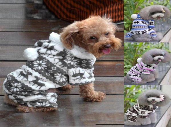 Vêtements de chien Pull à capuche à capuche Loves Jumper Jersey Pet Puppy Manteau Veste Vêtements chauds pour chats Petit Moyen Peluche Coton1223100