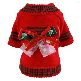 Ropa para perros Gato Suéter de Navidad Sudadera con capucha Big Bow Design Pet Puppy Jumper Invierno Ropa cálida