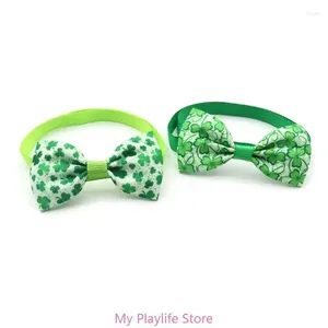 Vêtements pour chiens Chats Collier de fleurs Shamrocks Thème de la Saint-Patrick Chiens Costume Colliers Fille Bowties