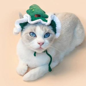 Appareils pour chiens charmant chapeau de compagnie à la main la laine en laine tricotée chat de Noël chapeaux de Noël confortable arbre de Noël conception d'hiver robe de casse-tête pour l'automne chaud