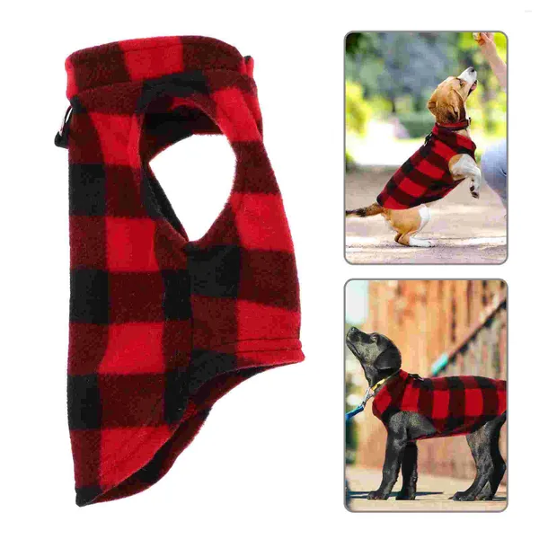 Vêtements pour chiens Gilet à carreaux Chiot Vêtements pour animaux de compagnie Attache de laisse avec anneau en D