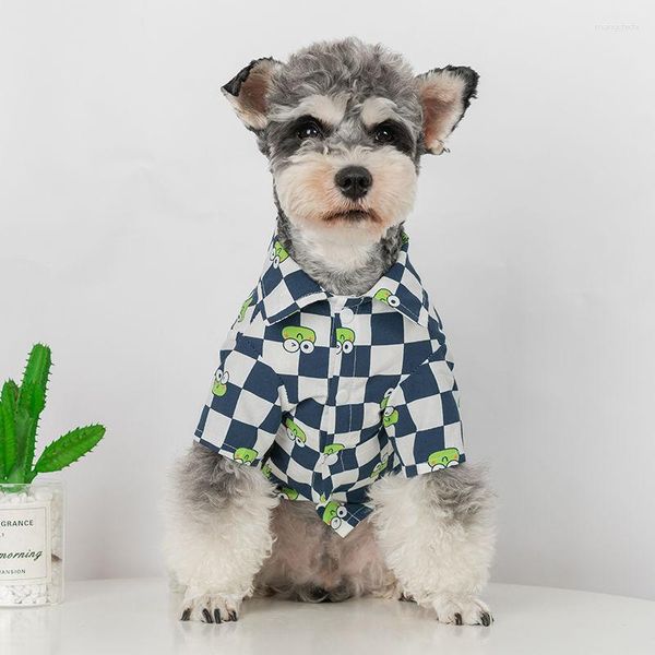 Camisa de bolsas a cuadros de checkerboard de vestimenta de perros