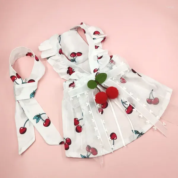 Ropa para perros Cherry Cat y falda Vestidos de novia Vestidos Ropa para mascotas para perros pequeños