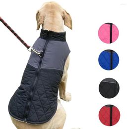 Vêtements pour chiens poitrine et dos vêtements pour animaux de compagnie en plein air automne hiver imperméable veste réfléchissante chaude gilet en coton