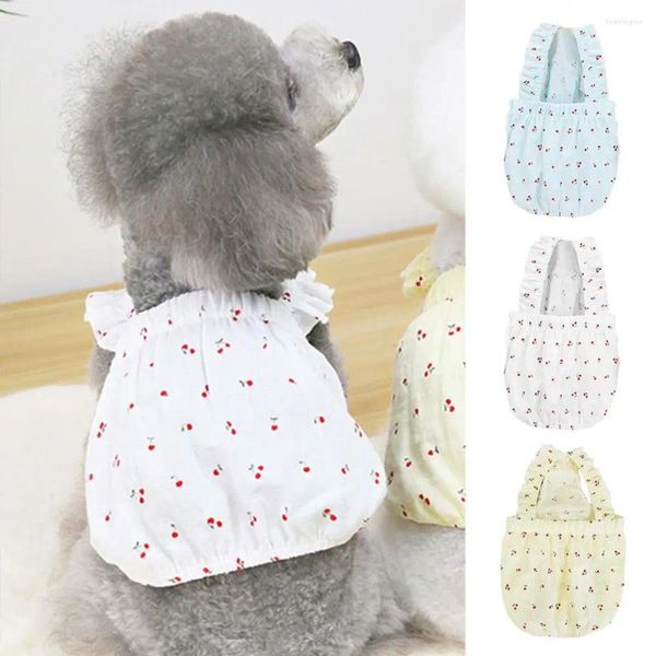Vêtements pour chiens Chic Pet Slip Robe Fine Couture Confortable Polyester Fruit Imprimer Chiot Chat Gilet