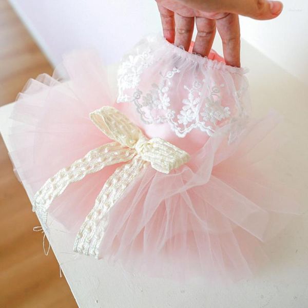 Ropa para perros Chic Sweet Cat Princess Tulle Hem Dress Skin-touch Puppy Pet Suministros de boda