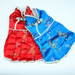 Hondenkleding Chinese stijl jurk tangpak cheongsam zomer kat puppy kleding rok bruiloft huisdierjurken feest kostuum outfit