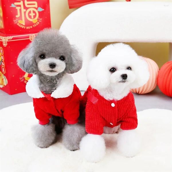 Appareils pour chiens Année chinoise Costume Coat tenue d'hiver Vêtements d'animaux de compagnie de lettres
