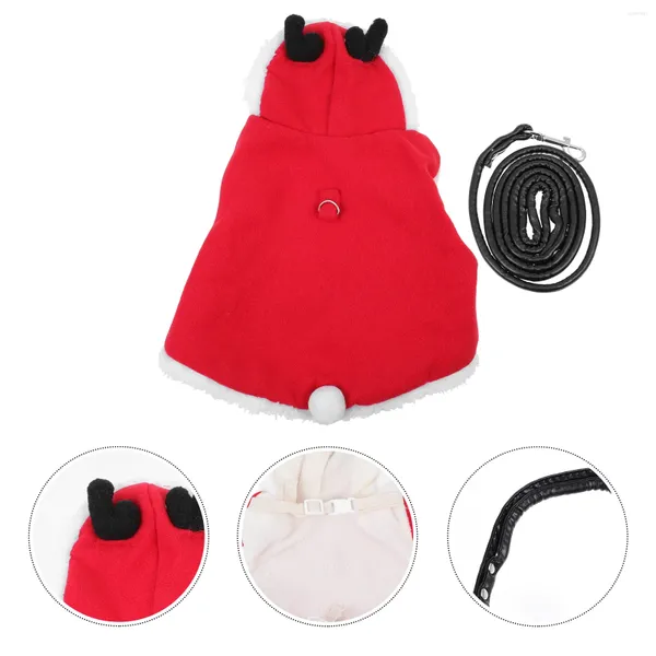 Vêtements de chien Christams Ensemble de laisse harnais: Guinée petite costume de gilet rembourré pour chat chinchilla rat squirrel hamster