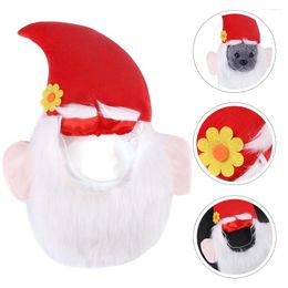 Vêtements de chien Christmas Beard Hood Chapeau Funny Pet Ornaments Cat For Hats Cosplay Kitten Cap habillage Costume Polar Fleece