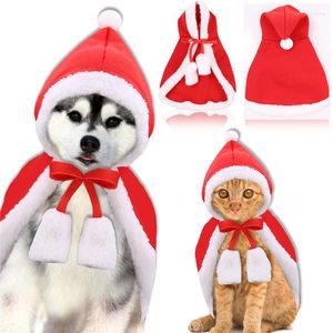 Chien Vêtements Noël Chat Chiot Chapeau De Père Noël Cape Pet Cosplay Costume Xmas Chaton Casquettes Rouges Vêtements Vêtements Drôle Fête Manteau Habiller U3