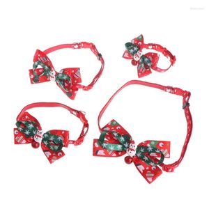 Vêtements pour chiens collier de chats de Noël cloches de nœud papillon réglable fournitures de nœud papillon