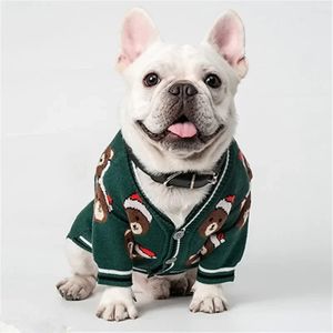 Vêtements de chien Vêtements de Noël Cardigan Hiver Chat Chiot Yorkie Caniche Poméranie Schnauzer Pug Bouledogue Français Pull Année Manteau Pour Animaux De Compagnie 231128