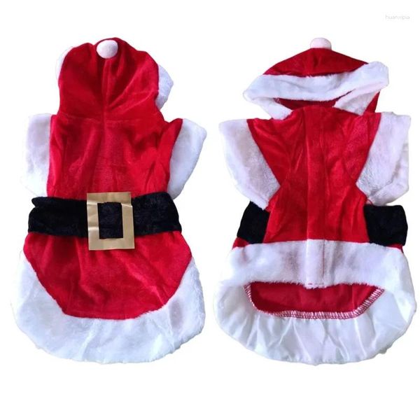 Vêtements de chien Vêtements de Noël Classique Santa Vêtements à capuche Veste Manteau Chiot Cosplay Party Cadeau Costume pour animaux de compagnie Accessoires