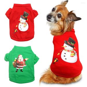 Vêtements pour chiens vêtements de Noël pour les petits chiens Snowman Costume Santa Coton Soft Cotton Puppy Shirt Automne WinoT Pet T Chiwawa York Beagle