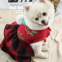 Hondenkleding kerstkleding hoodie jurken ademen rok meisje jurk puppy outfits katten sweatshirt