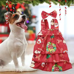 Hundebekleidung, Weihnachtskleidung, Weihnachtsmuster, bezauberndes, ärmelloses, warmes, bezauberndes Haustierkleid für Katzen und Hunde